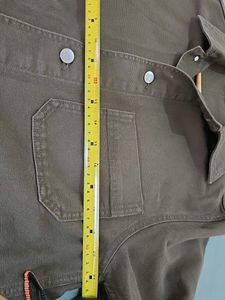H&amp;M Mens Collection | Khakhi Green Canvas Shacket