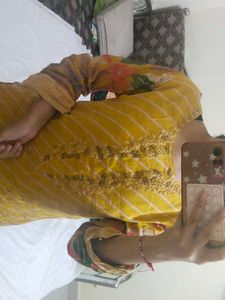 Heavy Embroidery Mustard Kurti