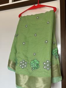 Pista Colour Saree