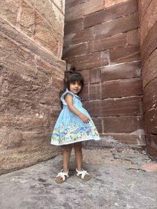 Blue Floral Dress For Girl