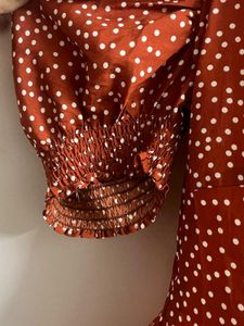 Polka Dot Puff Sleeve Mini Dress