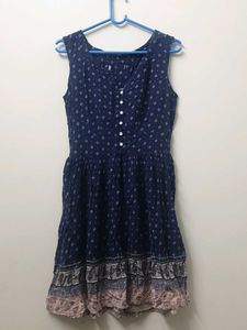 Blue Printed Dress