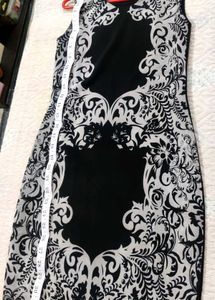 Chic Black &amp; Gray Bodycon Dress