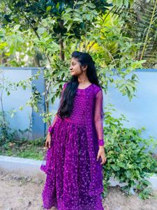 Elegant Purple Anarkali Dress