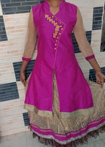 Front Side Cut Kurta  With Skirt
