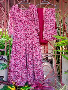 Printed Anarkali Kurta Suit Set