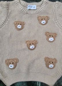 Cute Bear Applique Knit Sweater kids 1-2 years