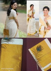 Not used Kerala Kasavu Saree