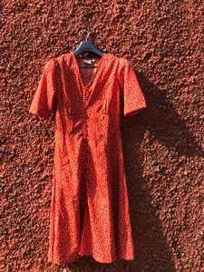 PlusS modest polka dotted midi dress