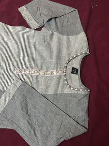 Striped Grey Kurta