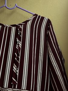 Striped Maroon Dress