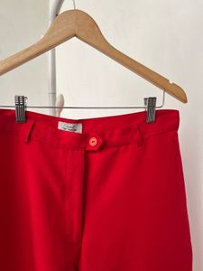 Unisex Red Flared Leg Trousers