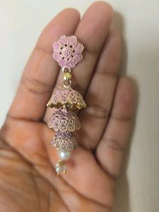Baby Pink Traditional Jhumka