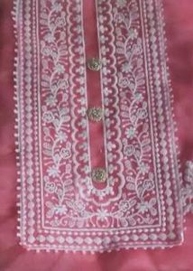Pink Embroidered Unstitched Suit