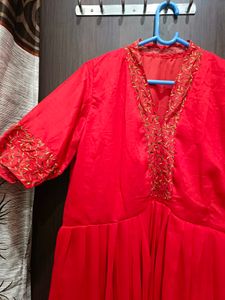 Aliya Cut Red Heavy Long Gown
