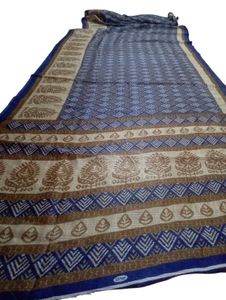 Elegant Blue Printed Saree