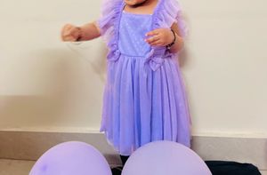Beautiful Lavender Frock With Cotton Inner