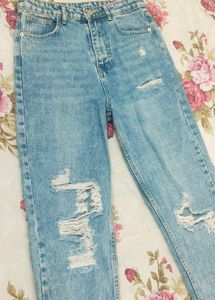 Ripped High-Waisted Jeans