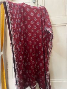 RED BANDHEJ KAFTAN KURTI