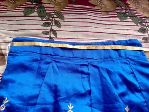 Girls Blue Embroidered Lehenga Choli