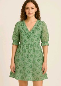 Floral Print Ruffle Mini Dress