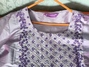 Gently Used Lavender Kurta With Bottom&amp;Dupatta