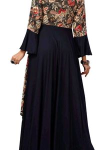 Floral Print Bell 3/4th Sleeves, Size:S