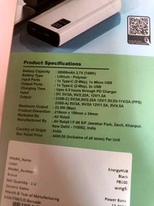 Wingfi 20000 mAh Power Bank 22.5W FAST CHARGE ✓