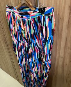 Multicolored Abstract Print Cargo Pants