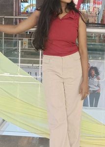 Maroon Sleeveless Top