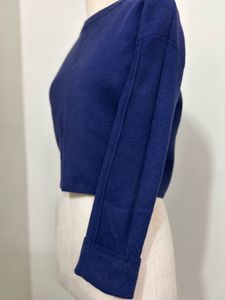 Navy Blue Cropped Sweater