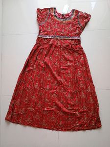 Red Could Beautiful Kurta With Hip Belt