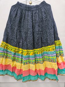 A-line Calf Length Printed Skirt