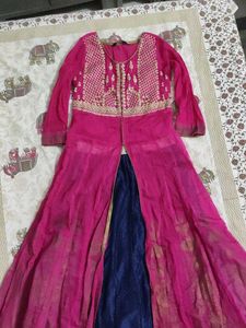 Pink &amp; Navy Anarkali Dress