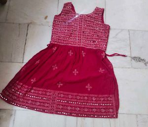 Red Embroidered Dress