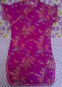 Kids Dragon Print Cheongsam Dress