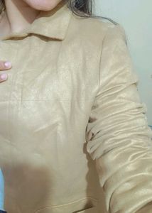 Chic Tan Blazer for Girls
