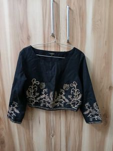 Embroidered Black Blouse