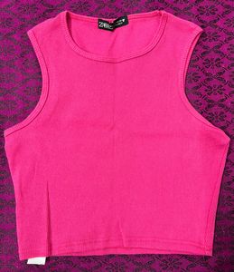 zara pink crop top small