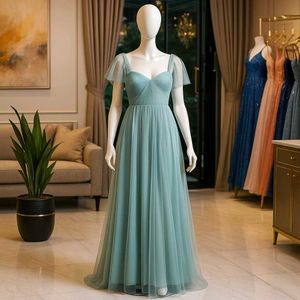 Elegant Seafoam Tulle Gown