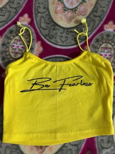 Be Fearless Printed Yellow Crop Top