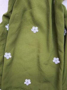 Olive Corset Kurti With Scarf💚