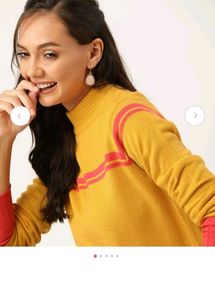 Mustard Yellow Striped Pullover Top