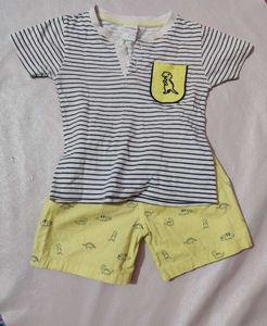 Cute Striped Tee Set