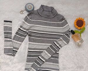 Striped Turtleneck Top(free delivery)