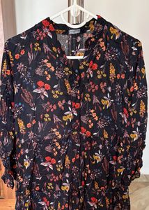 Black Dress With Floral Prints