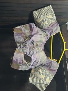 Elegant Purple & Green Sari Blouse