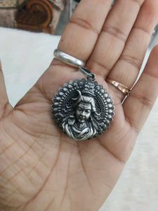 925 Black Oxidised Shiva Pendant Necklace With Hal