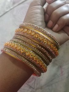 Sparkling Gold Bangles - Set of Several