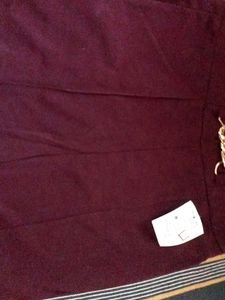 Burgundy Chain Belt Flare Pants